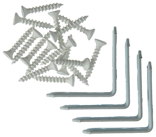 Mack 1013794 - 4 geplooide winkelhaken wit gelakt 40x40mm | 10 stuks