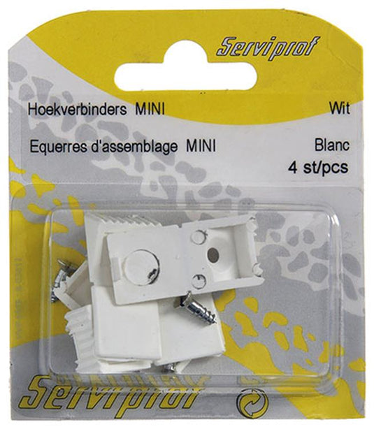 Mack 1013797 - 4 hoekverbinders mini wit | 5 stuks