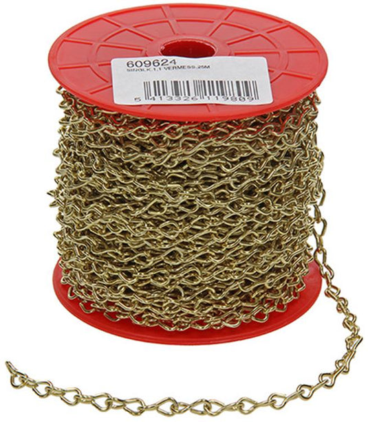 Mack 1013677 - 25m vermessingde ketting si 1,1 6mm | 25 stuks