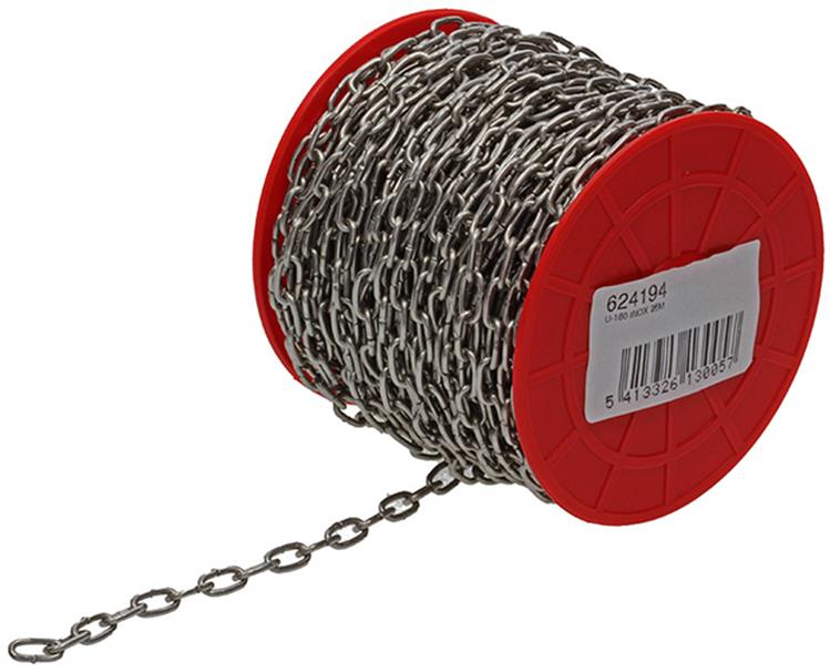 Afbeelding laden in galerijviewer, Mack 1015002 - 25m horlogeketting inox rd.haspel 1,6mm | 25 stuks
