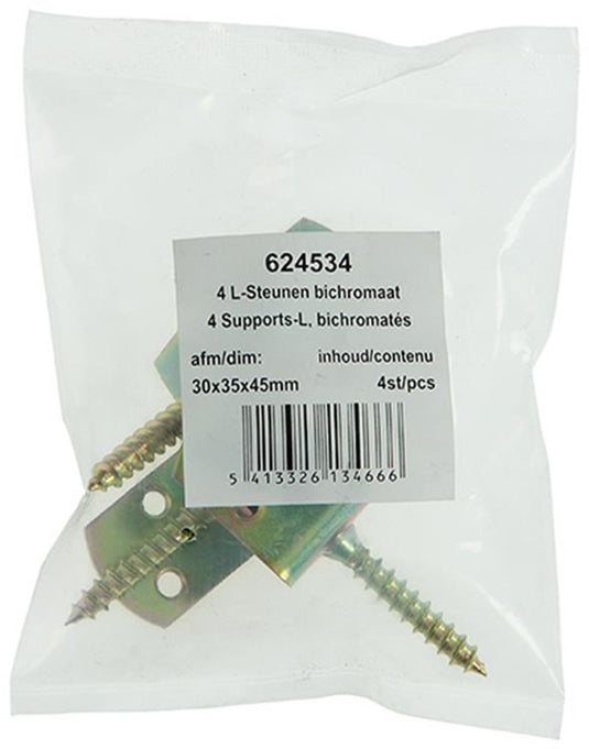 1015083 - 4 l-steunen, bichromaat 30x35x45mm | 10 stuks