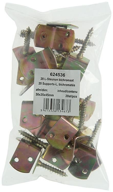 1015084 - 20 l-steunen, bichromaat 30x35x45mm | 5 stuks