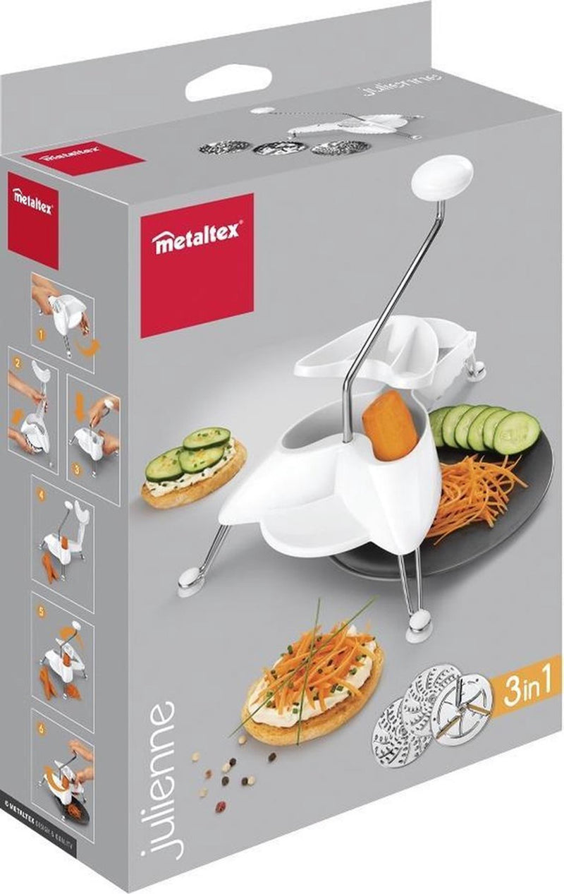 Afbeelding laden in galerijviewer, Metaltex julienne 3-in-1 groentesnijder
