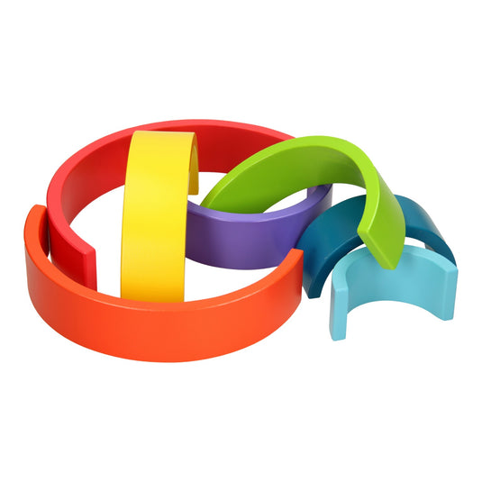 Jouéco regenboog hout, 7 delig. 2+