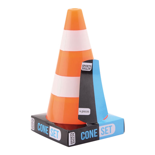 Johntoy sports active oranje witte pylonnen, 4st.