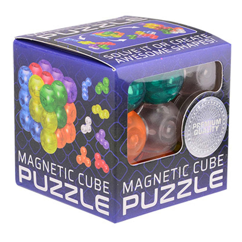 Afbeelding laden in galerijviewer, Johntoy magnetische puzzel kubus - 7 puzzelstukjes - speelgoed - 6 x 6 cm - kunststof - multicolor
