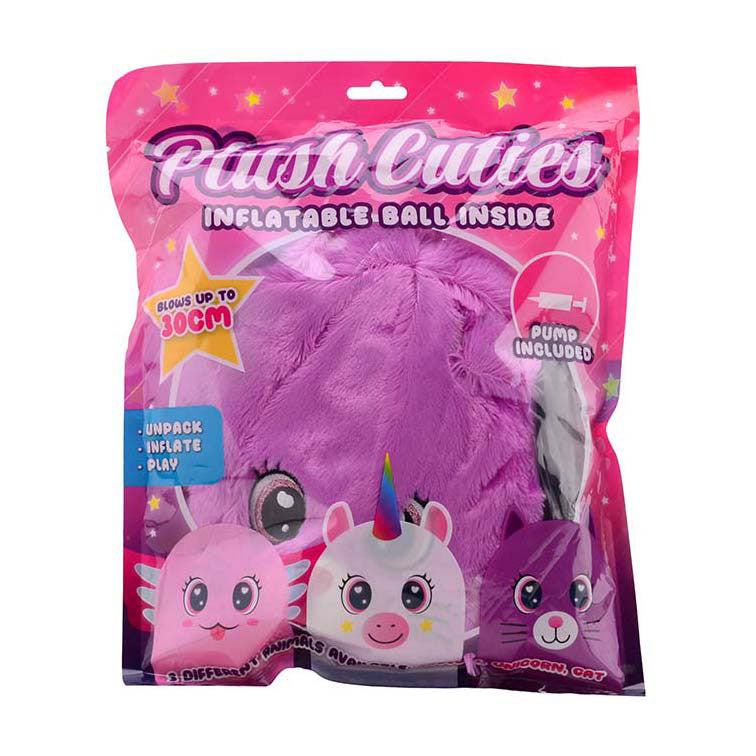Afbeelding laden in galerijviewer, Johntoy opblaasbare pluche knuffelcutie met pomp, 30cm

