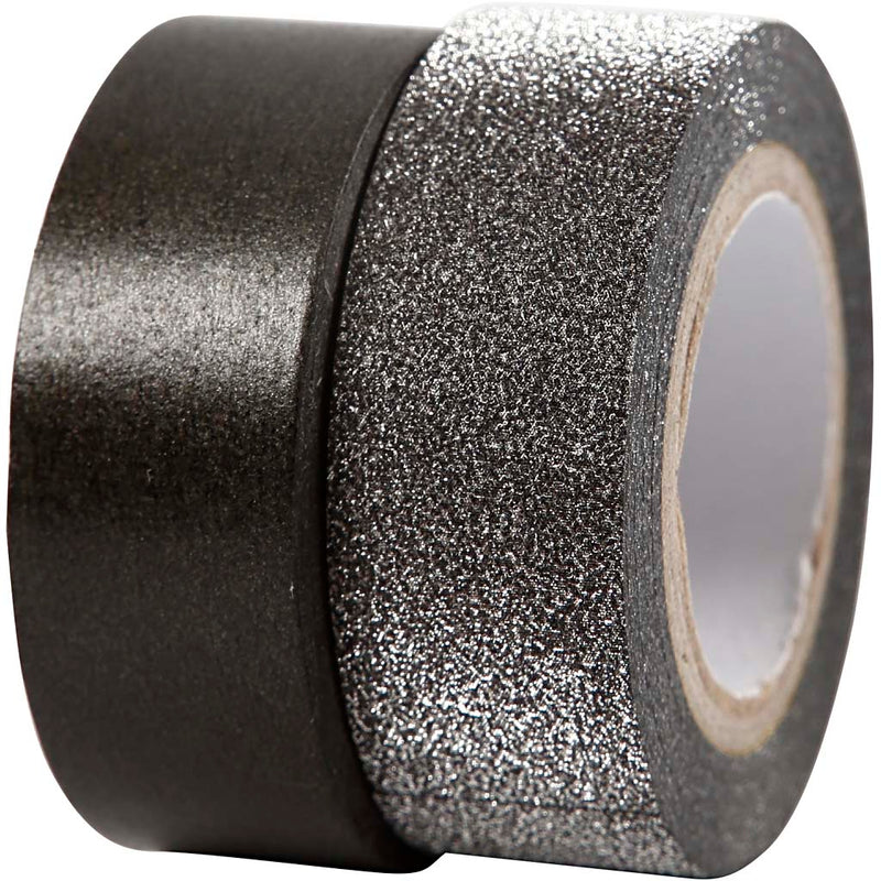 Afbeelding laden in galerijviewer, Https: www.cchobby.nl masking-tape-b-15-mm-zwart-2-rol-1-doos
