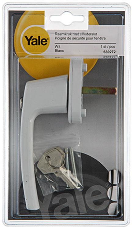 Yale 1019088 - 1 raamkruk met cilinderslot, wit | 5 stuks