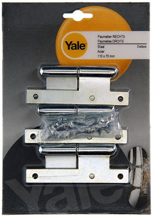 Afbeelding laden in galerijviewer, Yale 1019129 - 3 stalen paumellen bichromaat r 110x70mm | 5 stuks

