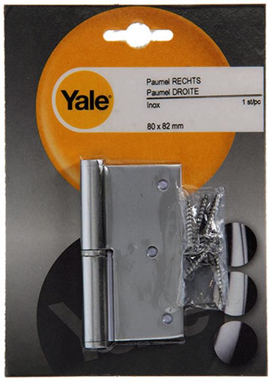 Yale 1019167 - 1 roestvrij stalen paumel rechts met rechte hoek 80 x 82 | 5 stuks