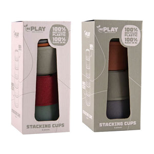 Johntoy happy world stapelbekers 100% gerecycled kunststof - 10st..