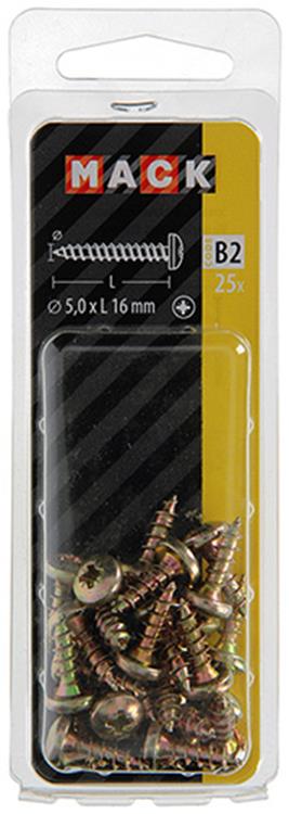 Afbeelding laden in galerijviewer, Mack 1017276 - spaanplaatschroef cylkop geelverz.25 st 5,0 x 16 mm | 10 stuks
