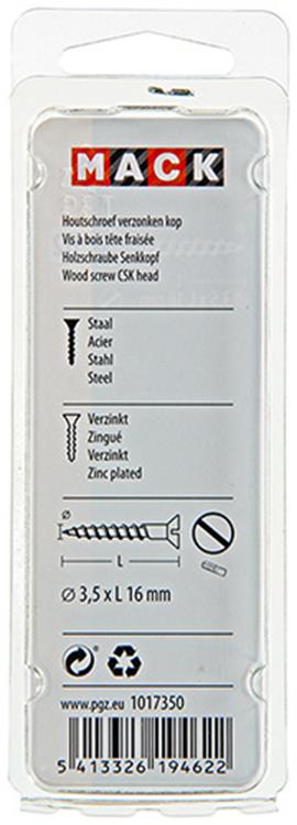 Afbeelding laden in galerijviewer, Mack 1017350 - houtschroef verzonken kop verz27 st 3,5 x 16 mm | 10 stuks
