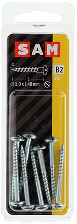 Afbeelding laden in galerijviewer, Mack 1017380 - houtschroef bolkop staal verzinkt 8 st 5,0 x 40 mm | 10 stuks
