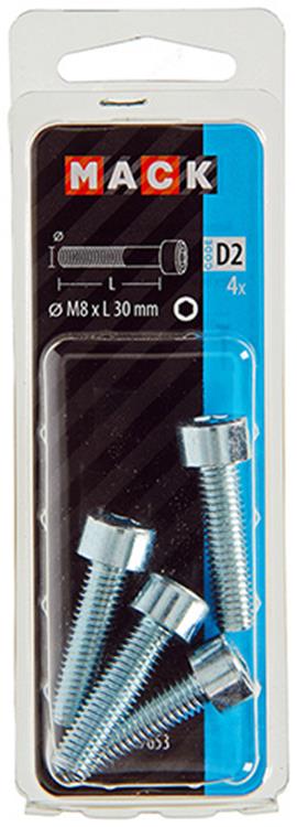 Afbeelding laden in galerijviewer, Mack 1017653 - binnenzeskant bout cyl.kop verz. 4 st m8 x 30 mm | 10 stuks

