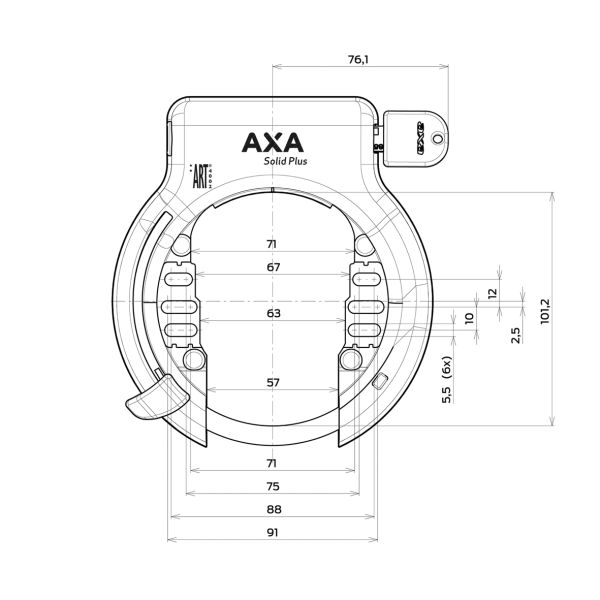 Afbeelding laden in galerijviewer, Set Ringslot AXA Solid Plus + AXA Linq City 100 - zwart
