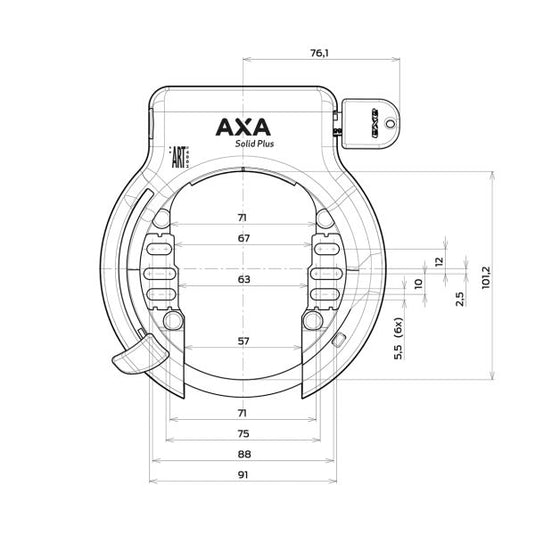 Set Ringslot AXA Solid Plus + AXA Linq City 100 - zwart
