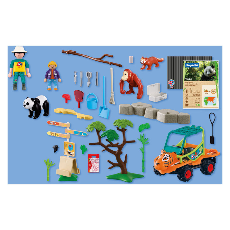 Afbeelding laden in galerijviewer, Playmobil animals friends dierentuin dierenverzorger met voertuig - 72072
