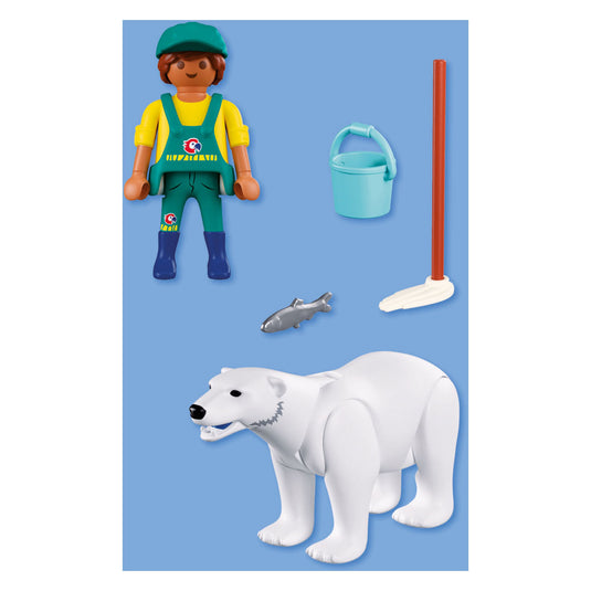 Playmobil dierentuin speelset ijsbeer dierenverzorger - fantasierijk speelgoed.