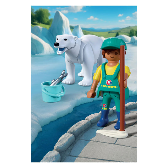 Playmobil dierentuin speelset ijsbeer dierenverzorger - fantasierijk speelgoed.