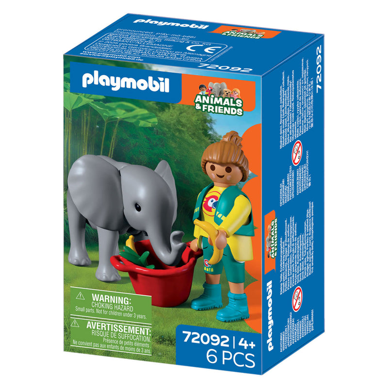 Afbeelding laden in galerijviewer, Playmobil animals friends dierentuin babyolifant en dierenverzorger - 72092
