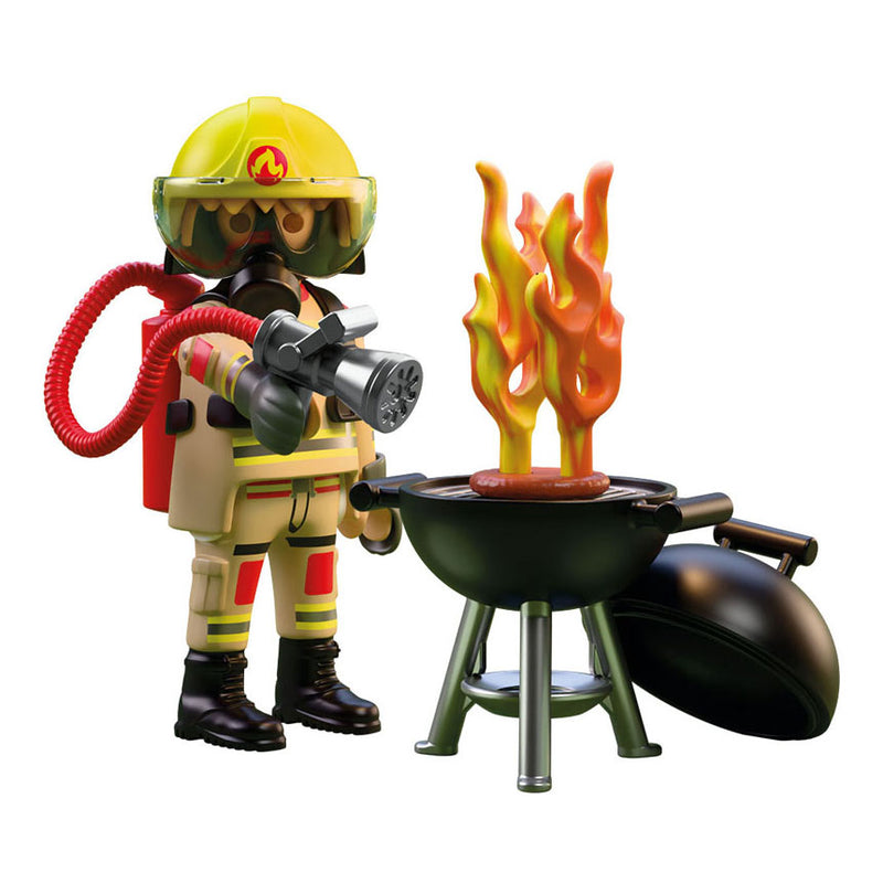 Afbeelding laden in galerijviewer, Playmobil specials brandweerman met brandhaard - 72149
