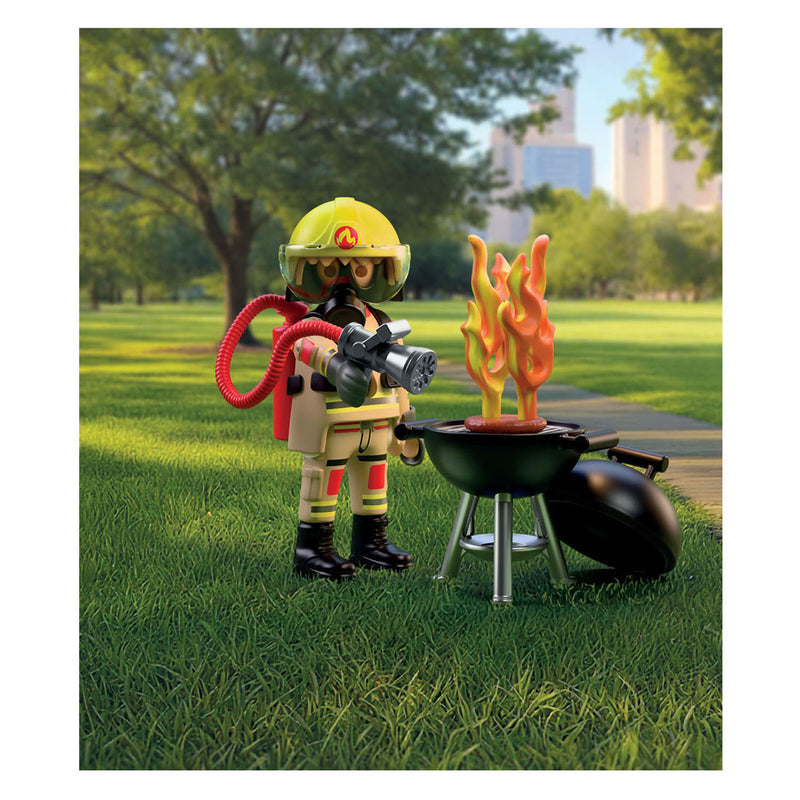 Afbeelding laden in galerijviewer, Playmobil specials brandweerman met brandhaard - 72149
