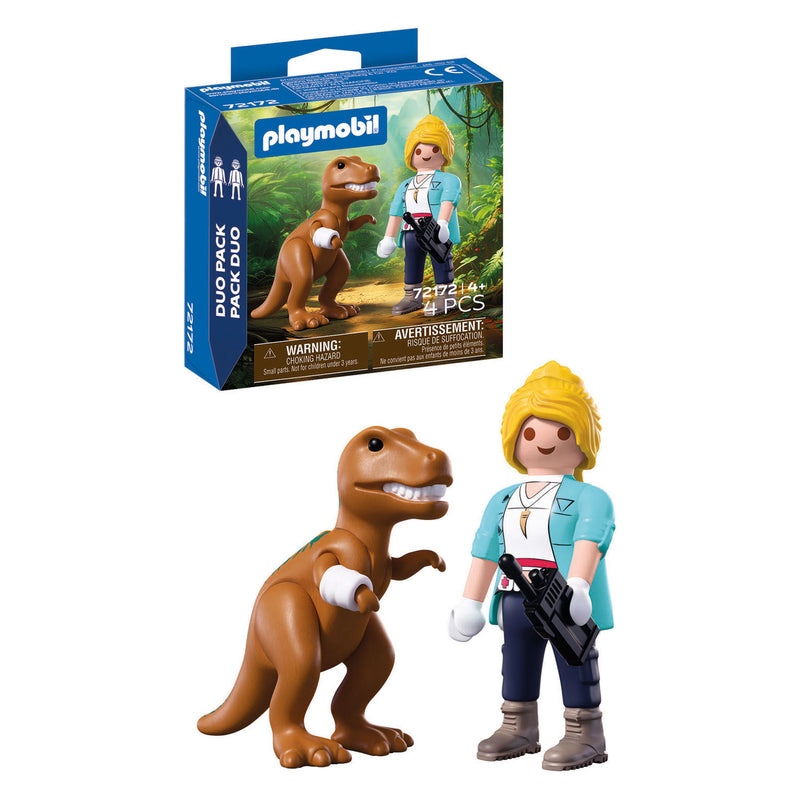 Afbeelding laden in galerijviewer, Playmobil duopack t-rex met onderzoeker - 72172
