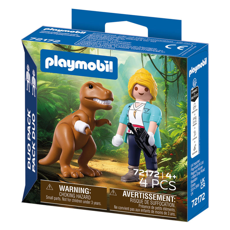 Afbeelding laden in galerijviewer, Playmobil duopack t-rex met onderzoeker - 72172
