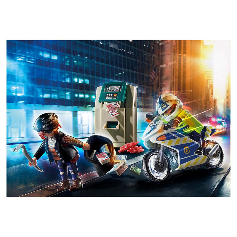 Afbeelding laden in galerijviewer, Playmobil city action politiemotor achtervolging van de geldrover - 70572
