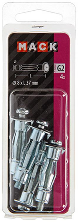 Afbeelding laden in galerijviewer, Mack 1017890 - metalen hollewandplug verzinkt4 st 8 x37 mm | 10 stuks
