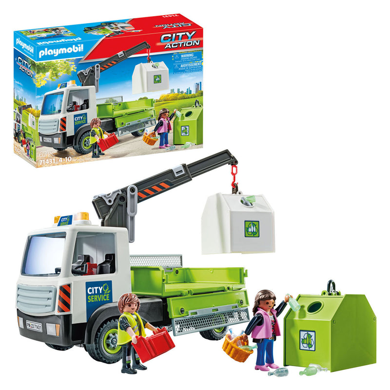 Afbeelding laden in galerijviewer, Playmobil City Action Glasbak Ophaaldienst 71431
