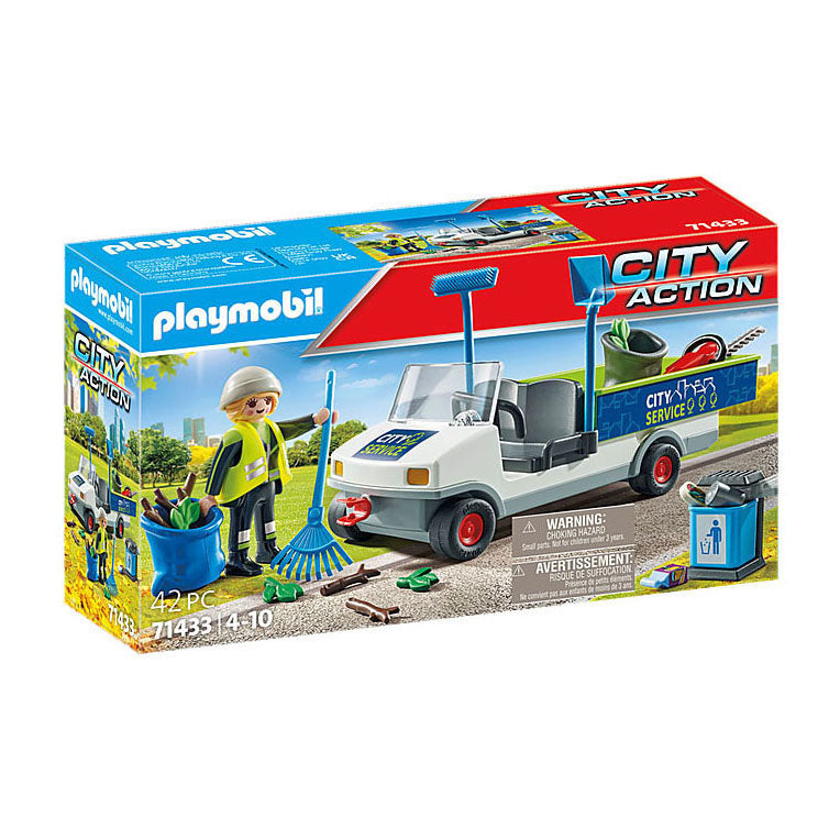 Afbeelding laden in galerijviewer, Playmobil city action electrische straatveegmachine - 71433
