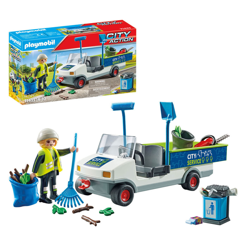 Afbeelding laden in galerijviewer, Playmobil city action electrische straatveegmachine - 71433
