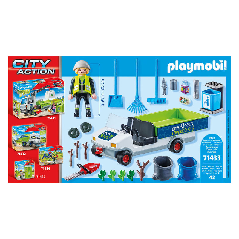 Afbeelding laden in galerijviewer, Playmobil city action electrische straatveegmachine - 71433
