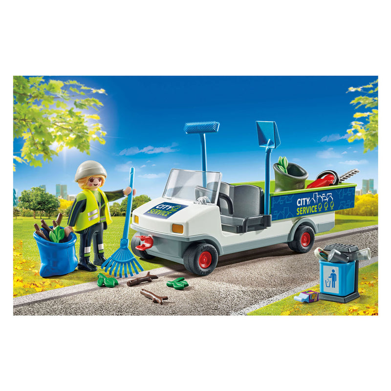 Afbeelding laden in galerijviewer, Playmobil city action electrische straatveegmachine - 71433
