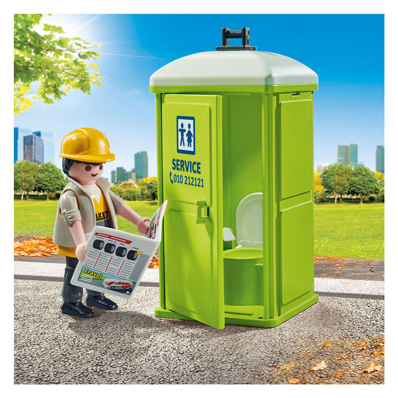 Afbeelding laden in galerijviewer, Playmobil city action mobiel toilet 71435
