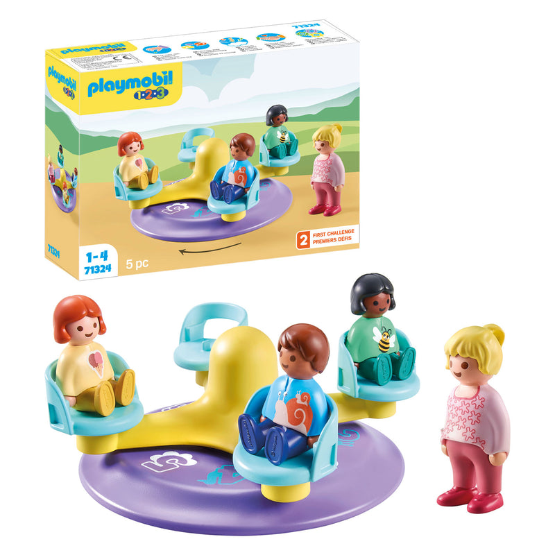 Afbeelding laden in galerijviewer, Playmobil 1.2.3. Kindercarrousel 71324
