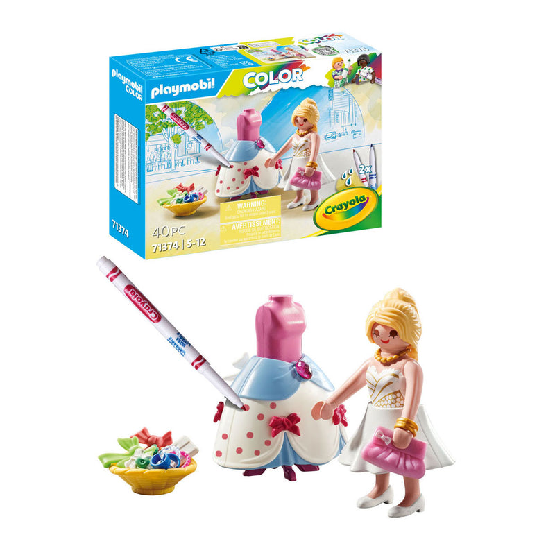 Afbeelding laden in galerijviewer, Playmobil color modieuze jurk - 71374
