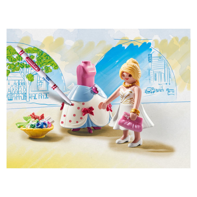 Afbeelding laden in galerijviewer, Playmobil color modieuze jurk - 71374
