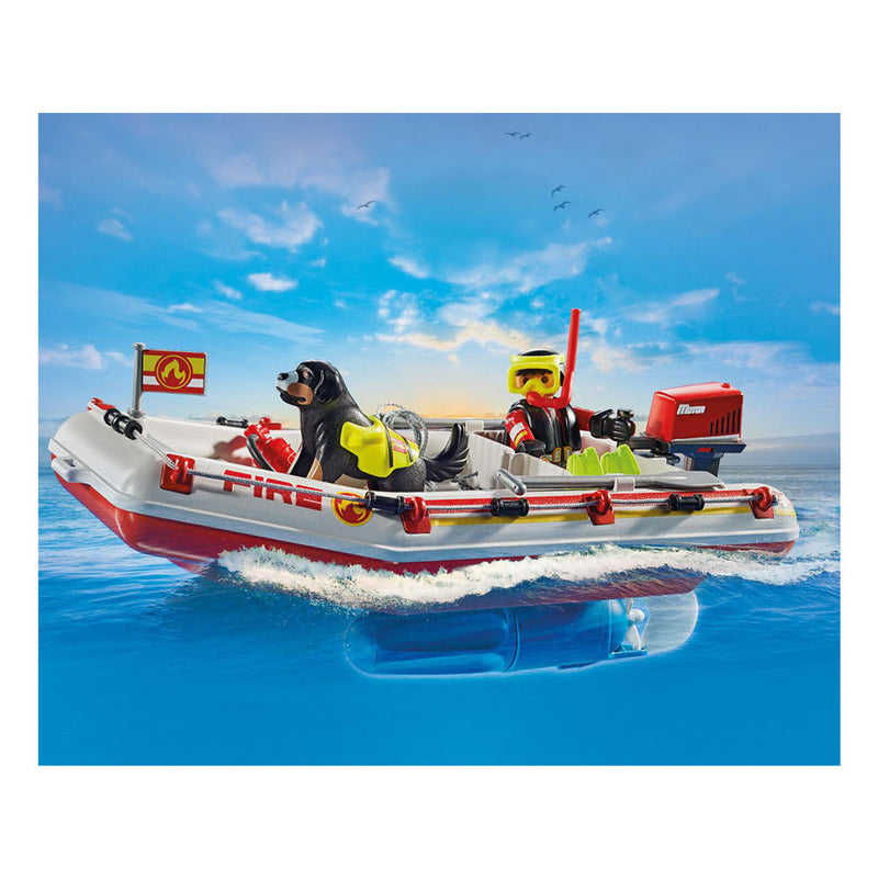 Afbeelding laden in galerijviewer, Playmobil action heroes brandweerboot met waterscooter - 71464
