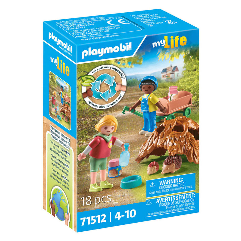 Afbeelding laden in galerijviewer, Playmobil my life zorgen voor de egelfamilie - 71512
