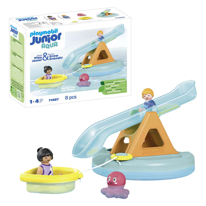 Afbeelding laden in galerijviewer, Playmobil junior zwemeiland met waterglijbaan - 71687
