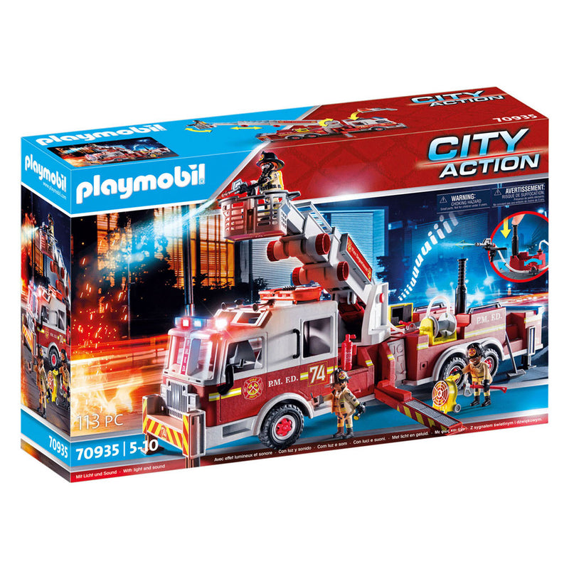 Afbeelding laden in galerijviewer, PLAYMOBIL Action Heroes Brandweerwagen: US Tower Ladder 70935
