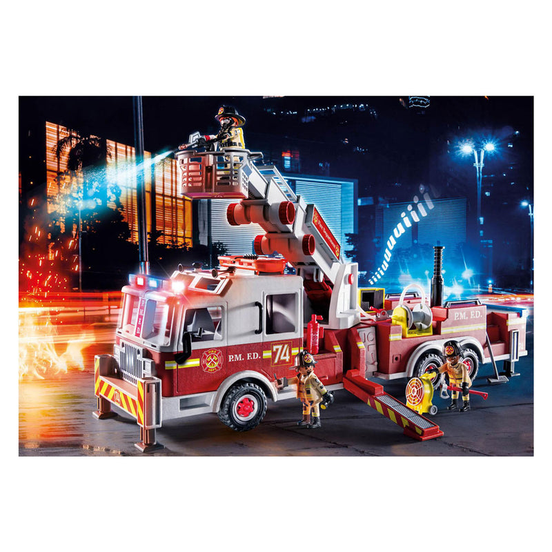 Afbeelding laden in galerijviewer, PLAYMOBIL Action Heroes Brandweerwagen: US Tower Ladder 70935
