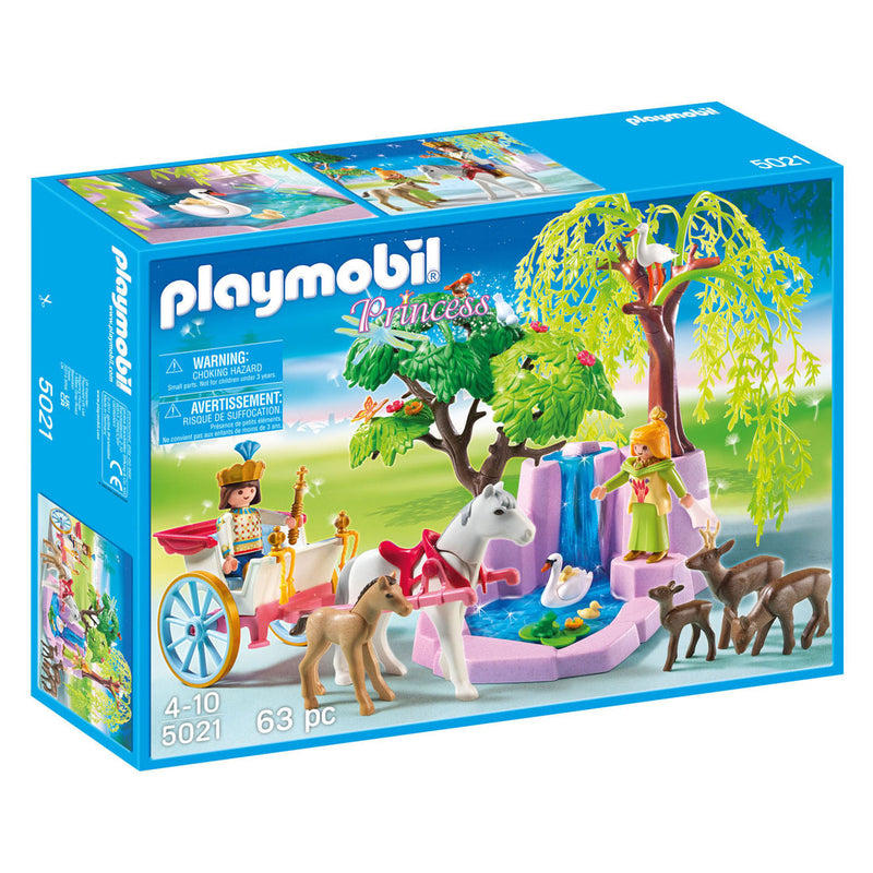 Afbeelding laden in galerijviewer, Playmobil prins en prinses met koets en waterval - 5021
