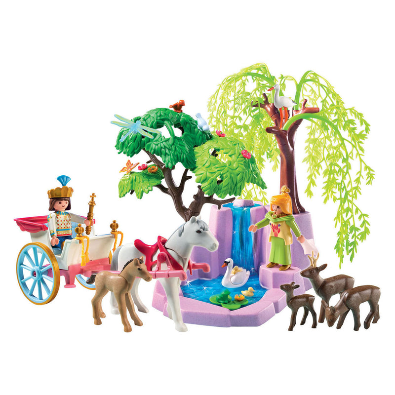 Afbeelding laden in galerijviewer, Playmobil prins en prinses met koets en waterval - 5021
