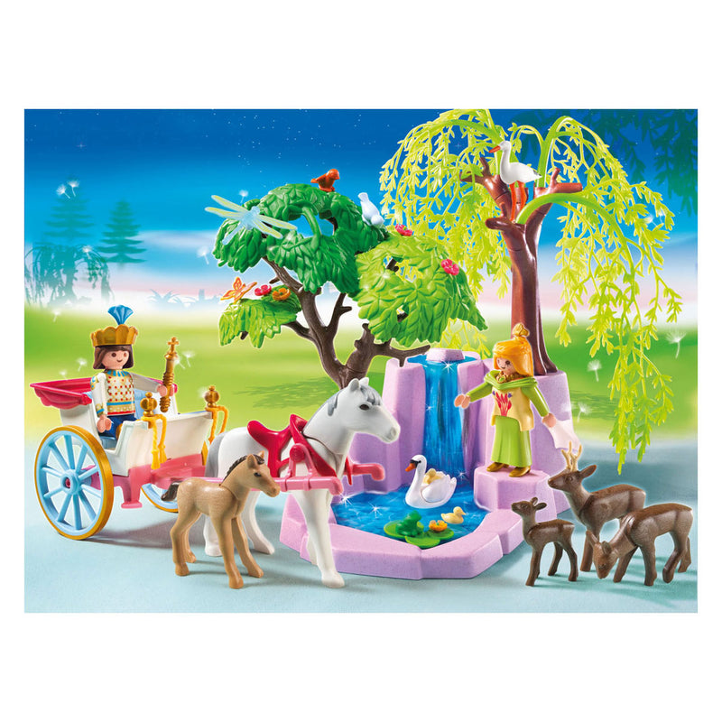 Afbeelding laden in galerijviewer, Playmobil prins en prinses met koets en waterval - 5021

