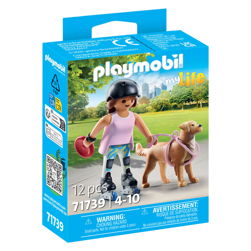 Afbeelding laden in galerijviewer, Playmobil my life schaatser met retriever - 71739
